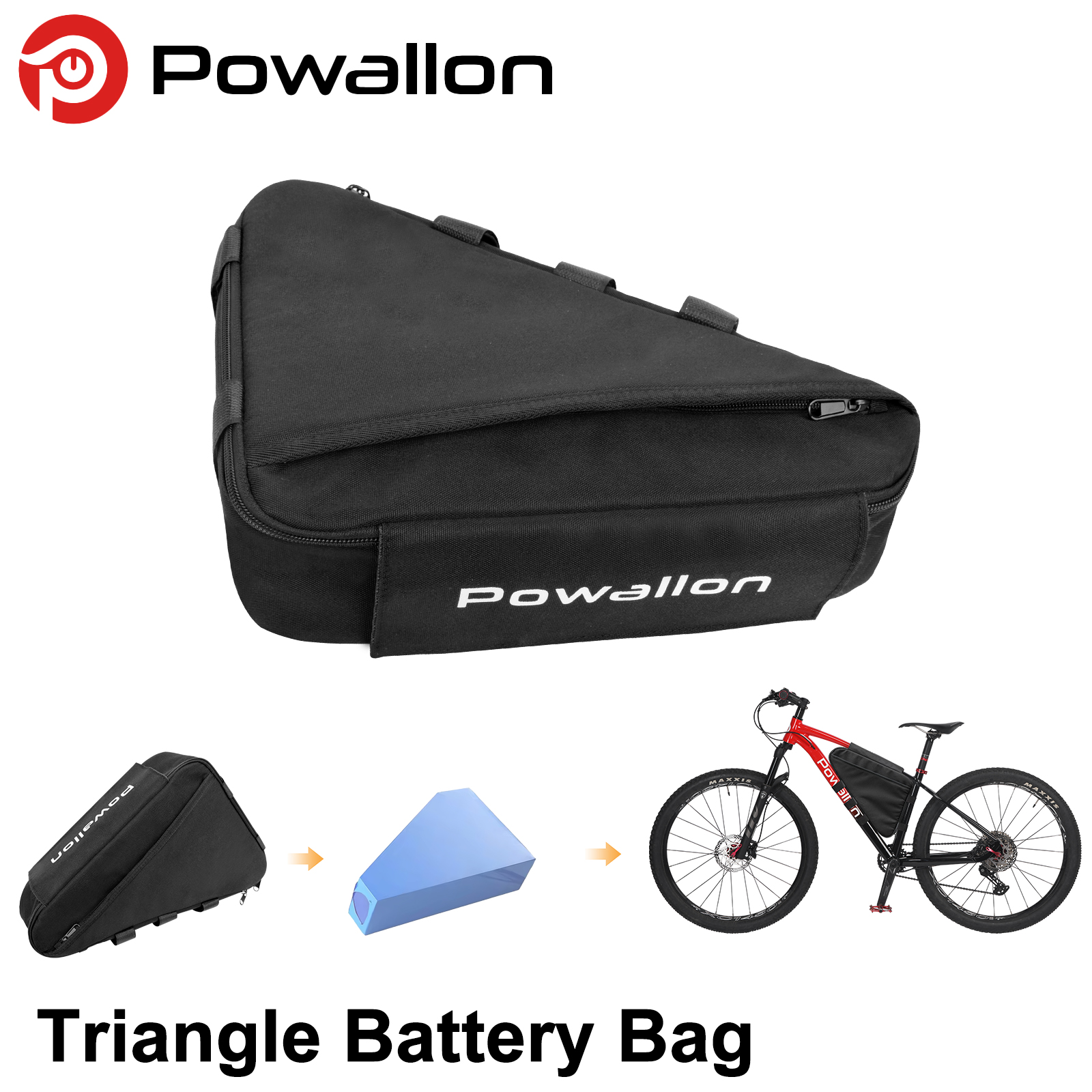 Tech Accessories Bag - E-Bike Triangle Battery Bag Waterproof Bicycle