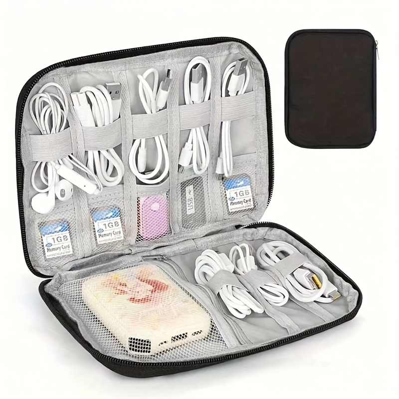 Tech Office Accessories - Travel Cable Organizer Case: 1pc, Multi-Pocket,