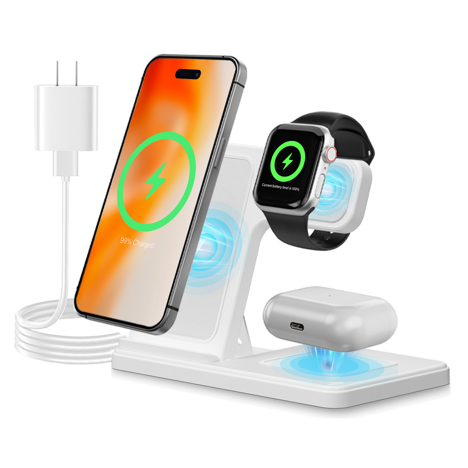 15W Magnetic Wireless Charger  - Wireless Charger 3 In 1 review and price