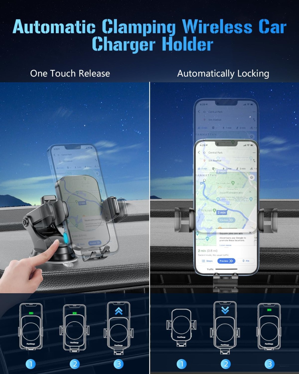 Wireless Car Charger, Fast Cha - Wireless Charger 3 In 1 review and price