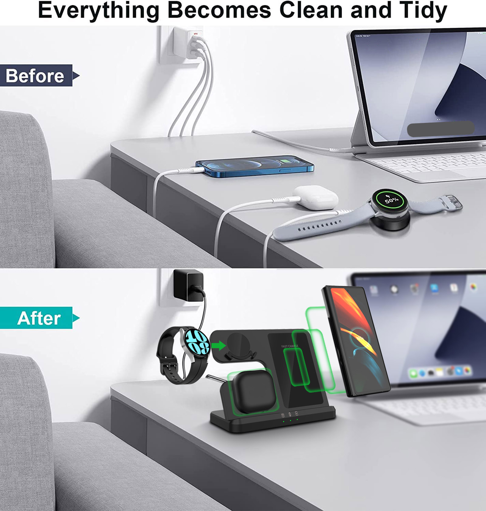Wireless Charger 3 In 1 Stand  - Wireless Charger 3 In 1 review and price