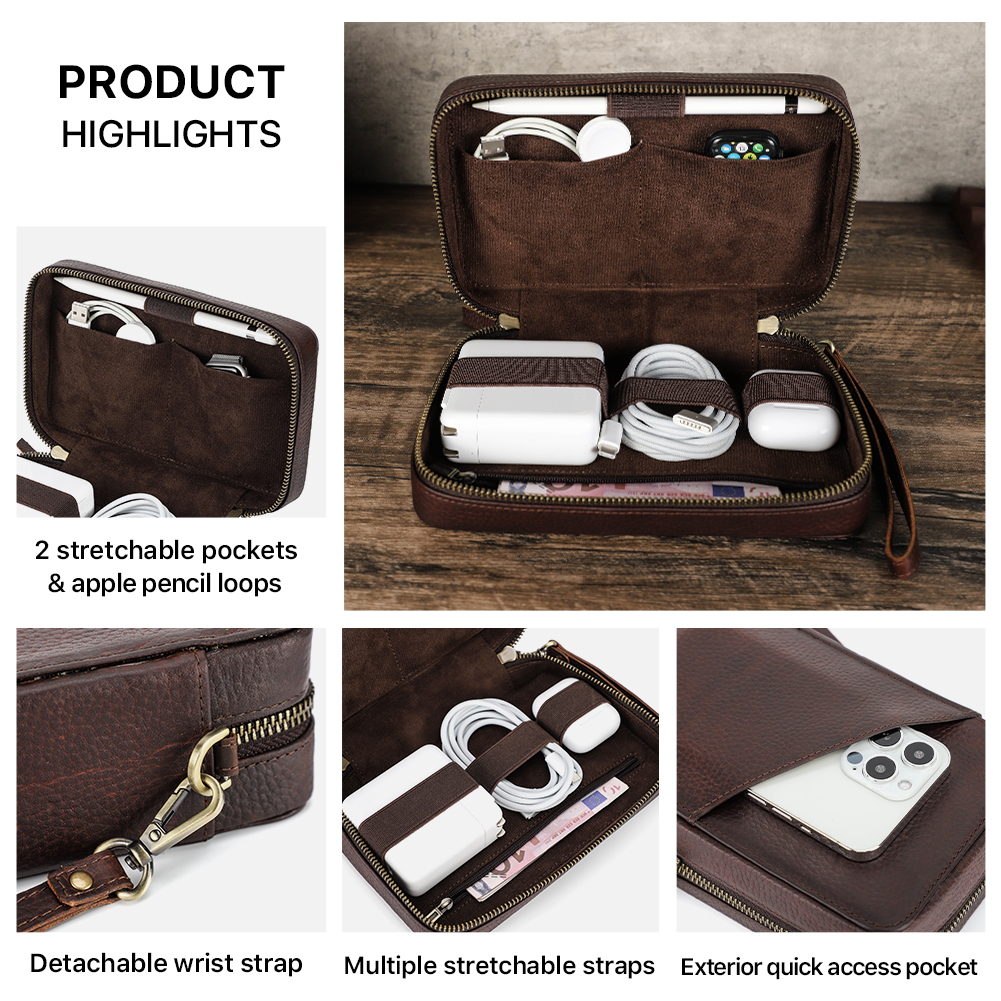 Genuine Leather Portable USB D - Tech Accessories Case review and price