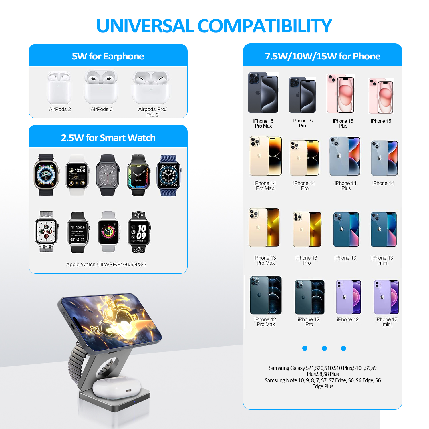 15W 3 in 1 Magnetic Wireless C - Wireless Charger 3 In 1 review and price