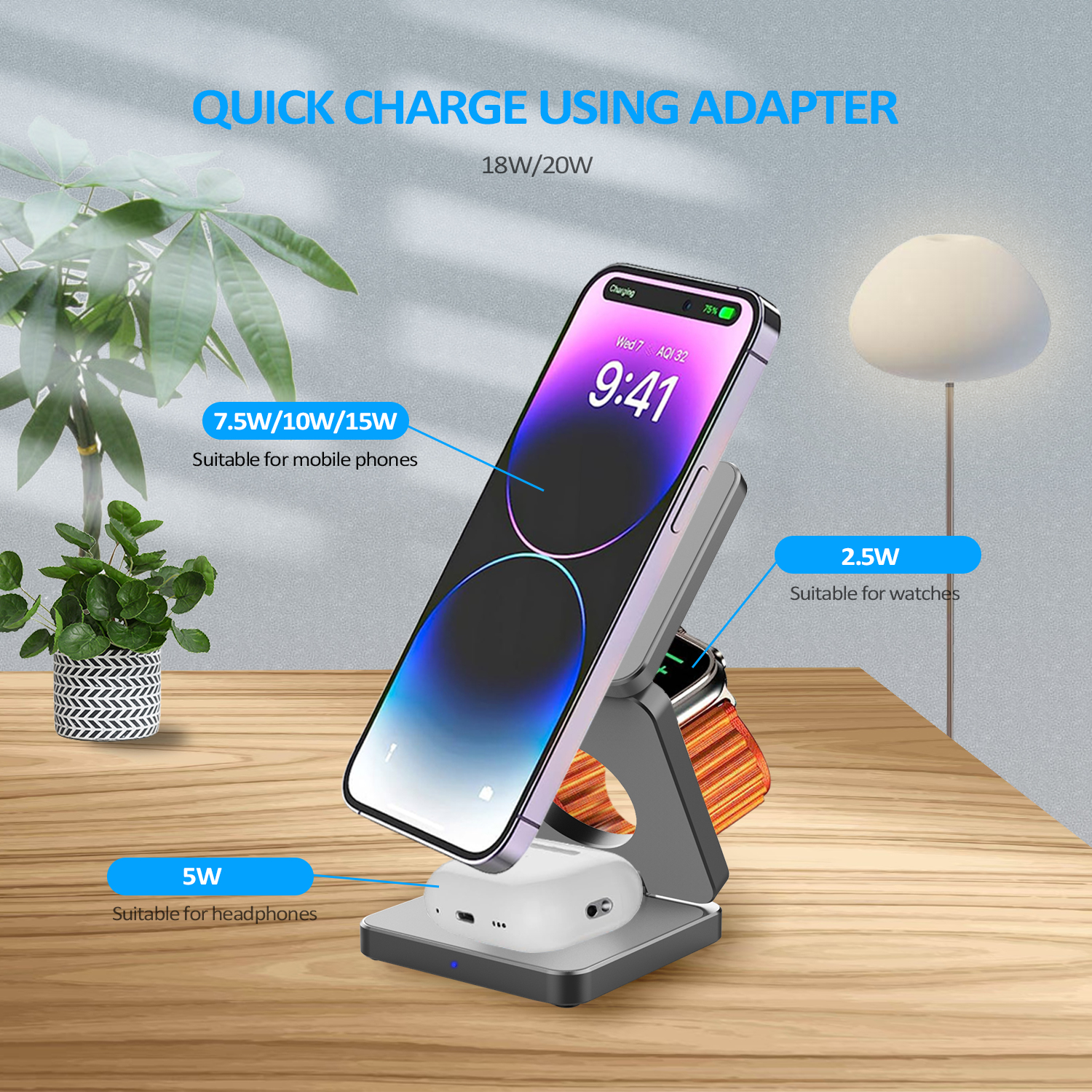 15W 3 in 1 Magnetic Wireless C - Wireless Charger 3 In 1 review and price