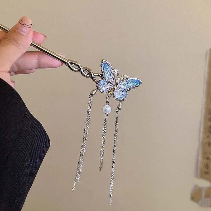 Silver Butterfly Tassel Hairpi - Hi Tech Accessories review and price