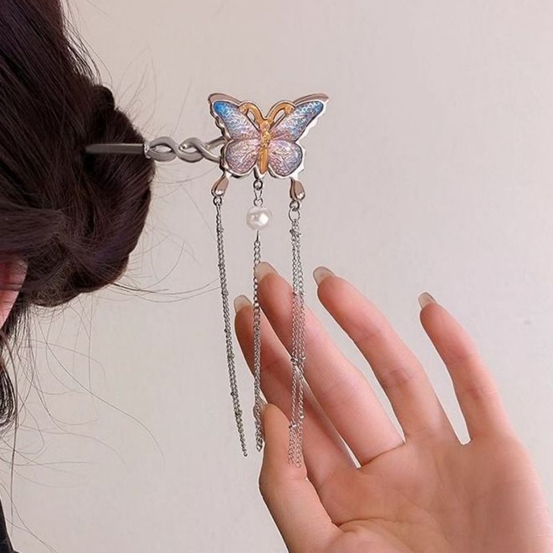 Silver Butterfly Tassel Hairpi - Hi Tech Accessories review and price