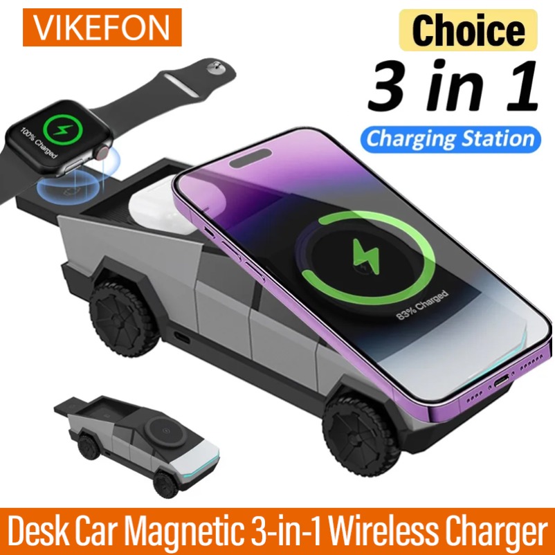 VIKEFON Desk Car Magnetic 3-in - Wireless Charger 3 In 1 review and price
