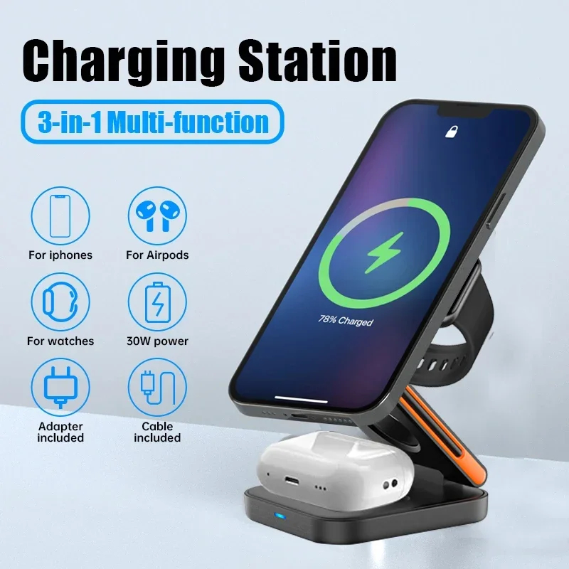 Fast Magnetic 3-in-1 Foldable  - Wireless Charger 3 In 1 review and price