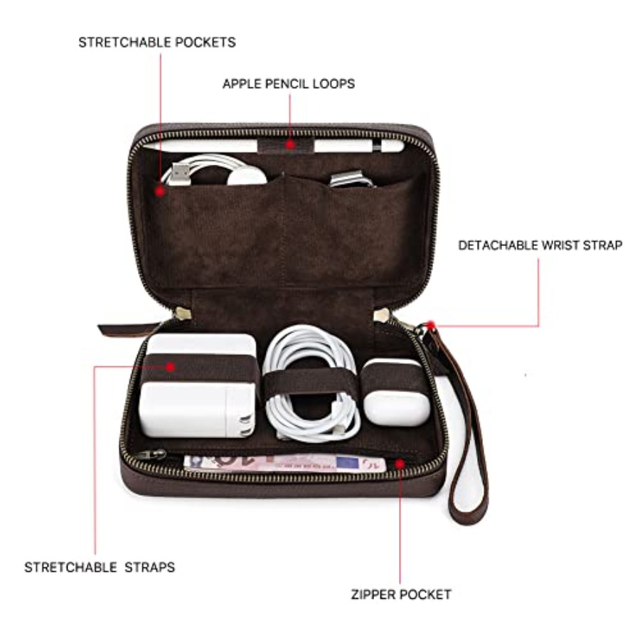 Full Grain Leather Electronic  - Tech Accessories Case review and price