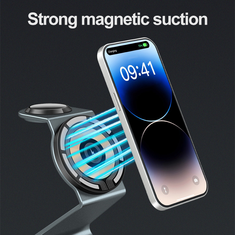 3 in 1 Transparent Magnetic Wi - Wireless Charger 3 In 1 review and price