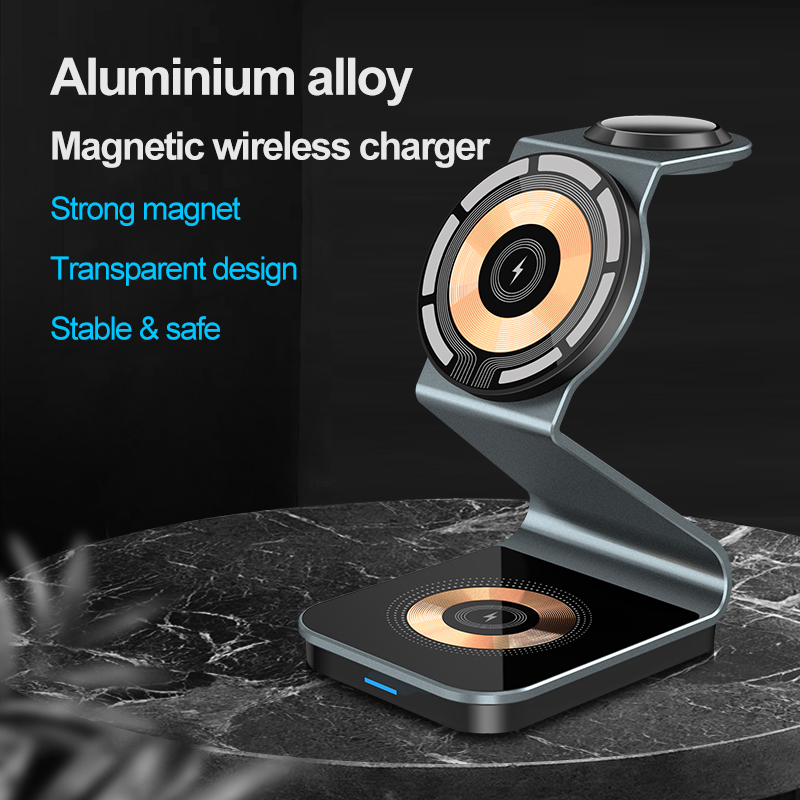3 in 1 Transparent Magnetic Wi - Wireless Charger 3 In 1 review and price