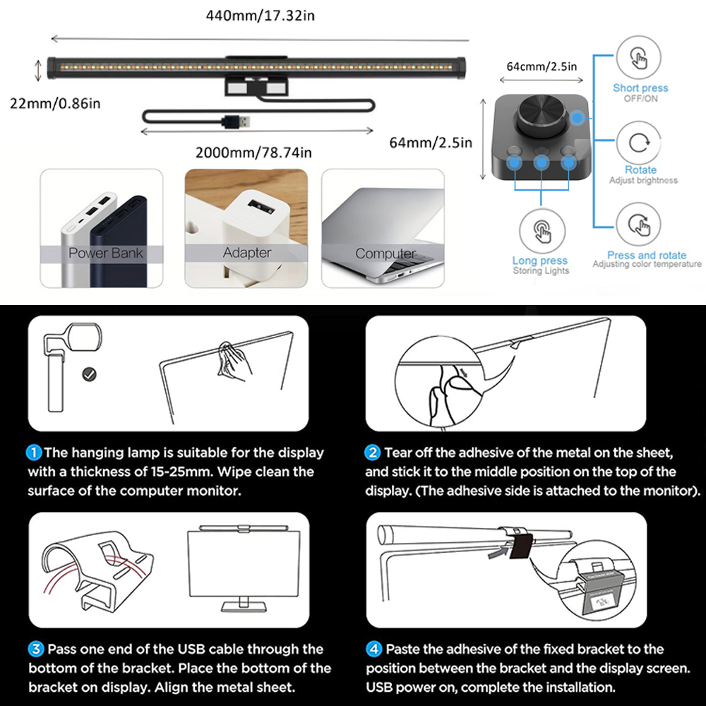 LED Eye-Care Desk Lamp Led Mon - Monitor Light Bar review and price